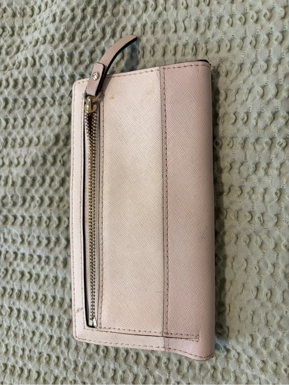 kate spade Tan Saffiano Leather Clutch Wallet